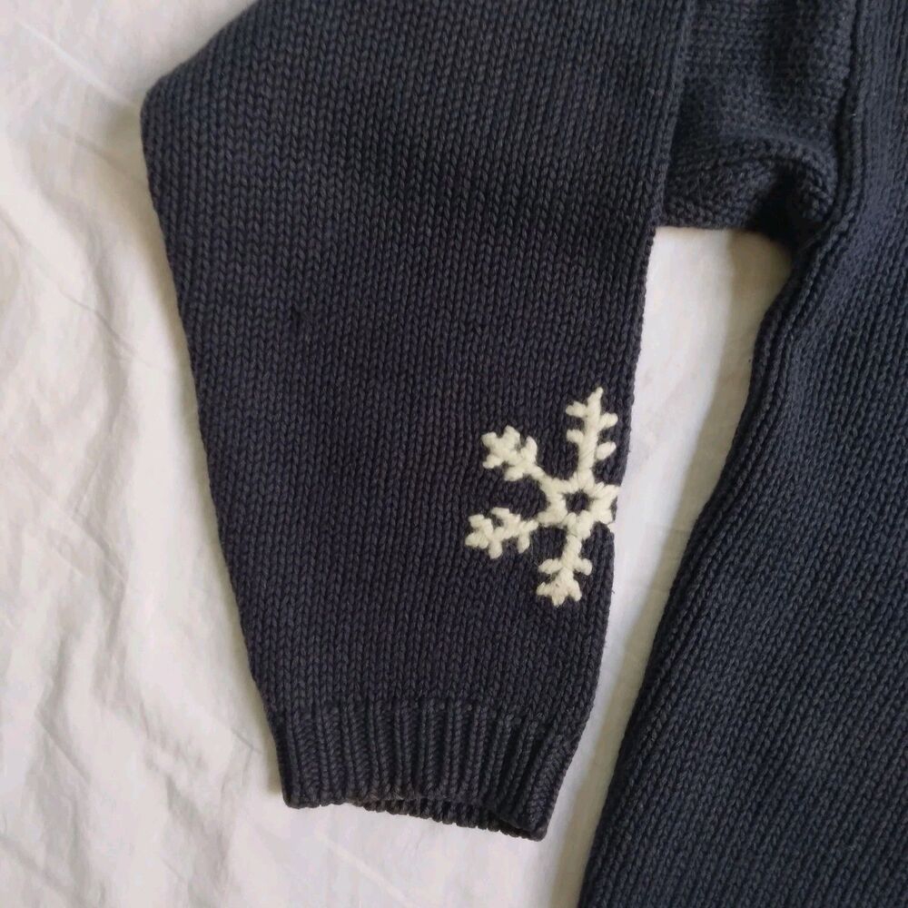 Vintage Nutcracker Christmas Holiday Party Cardigan Sweater Navy Snowmen Size L - Picture 15 of 15